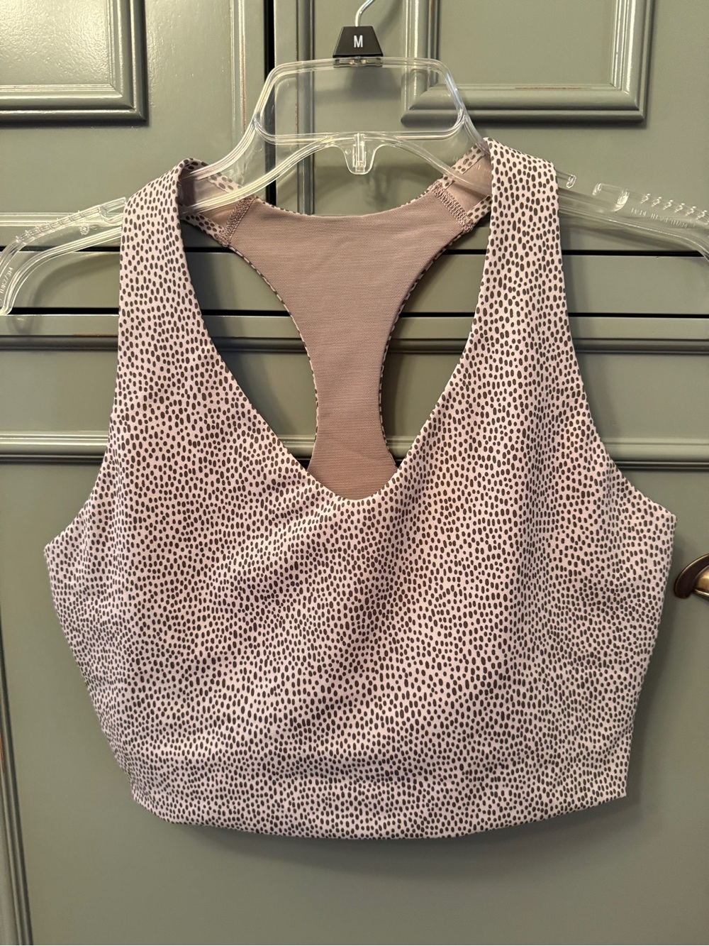 Spanx Longline Medium Impact Sports Bra Neutral Sz L Active Shapewear Gym Yoga